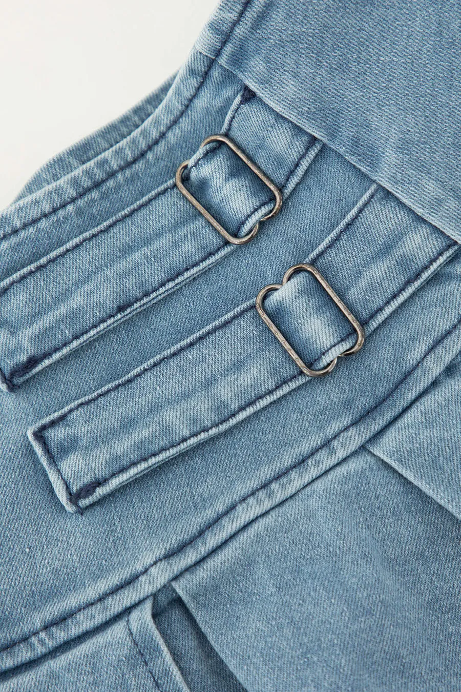 A&A Denim Strapless Skirt Two Piece Set