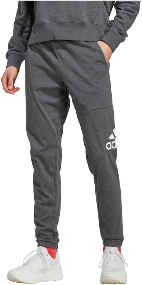 adidas Mens Essentials Logo Tapered Badge Sweatpants Training Casual - Black