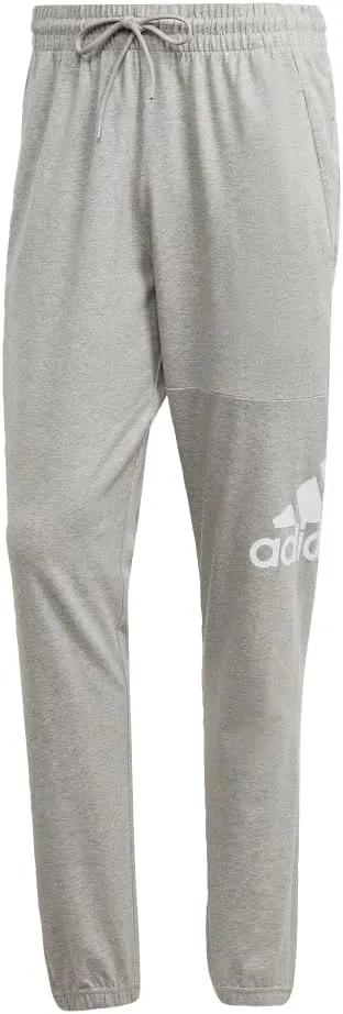 adidas Mens Essentials Logo Tapered Badge Sweatpants Training Casual - Black