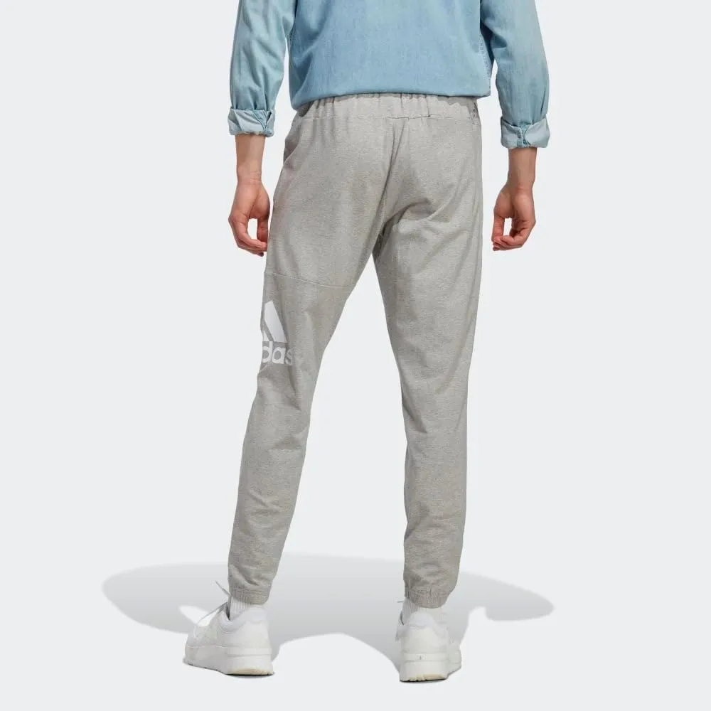 adidas Mens Essentials Logo Tapered Badge Sweatpants Training Casual - Black