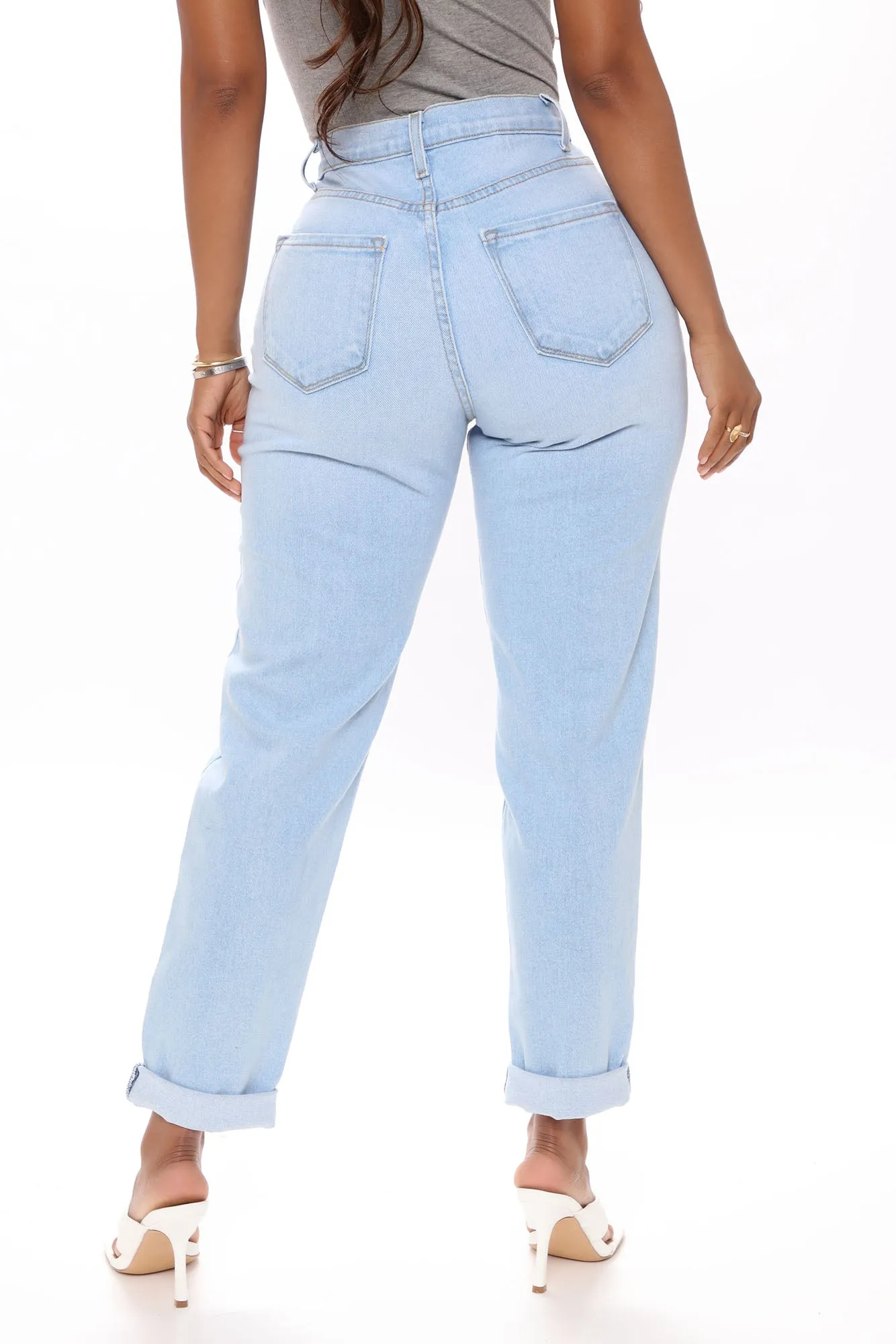 Affair Of The Heart Mom Jeans - Light Blue Wash