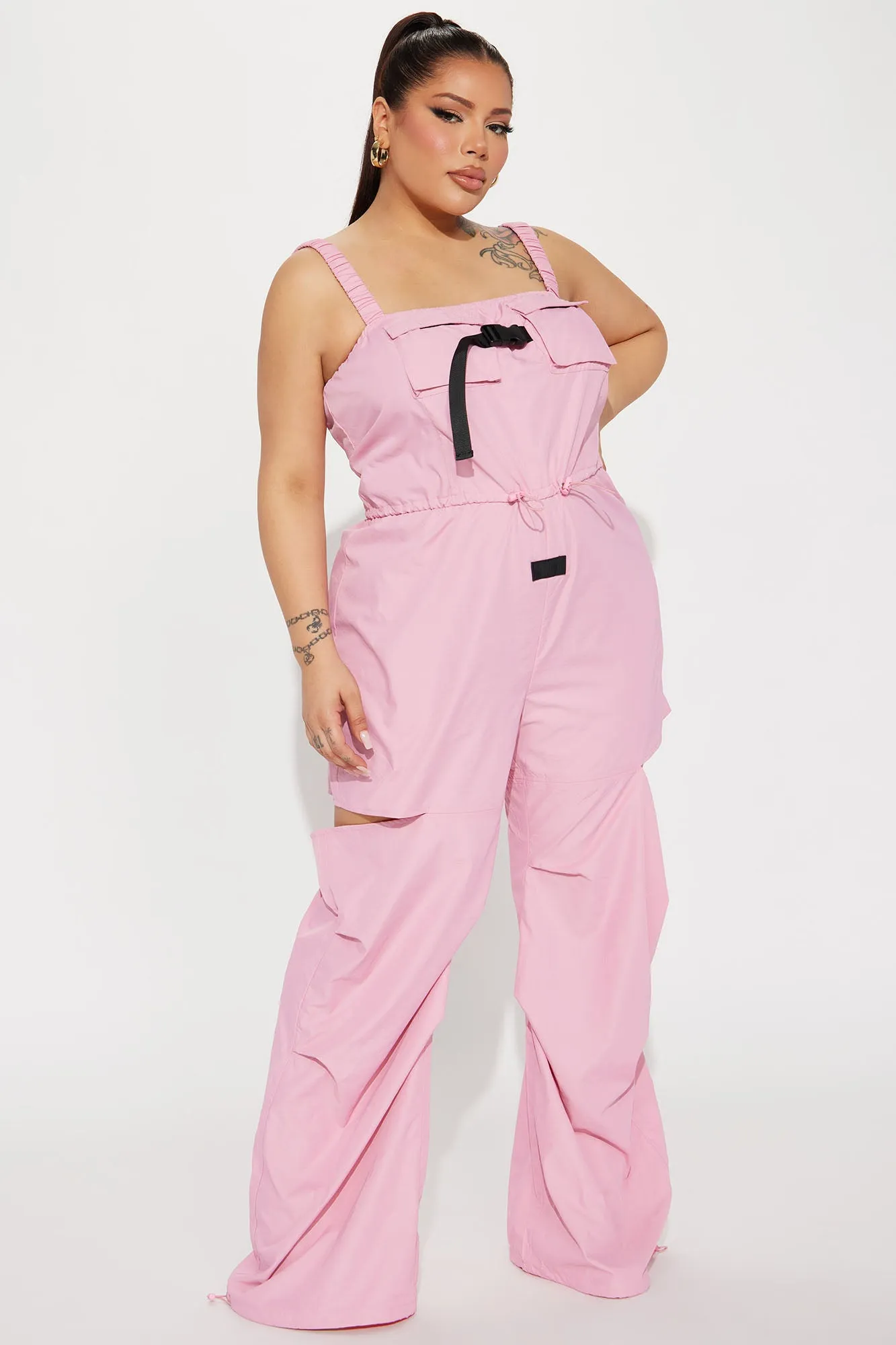 Amber Utility Jumpsuit - Pink