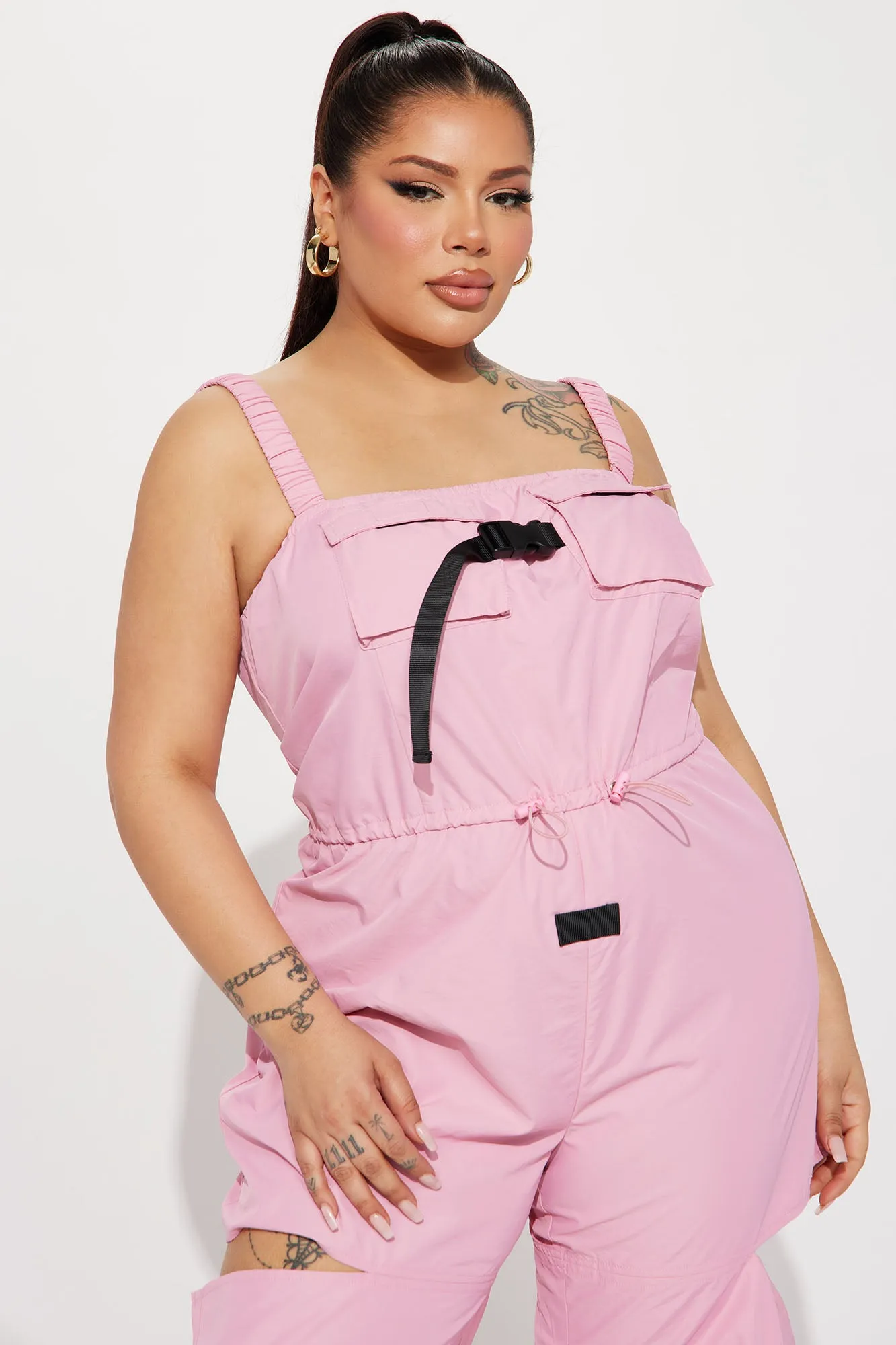 Amber Utility Jumpsuit - Pink