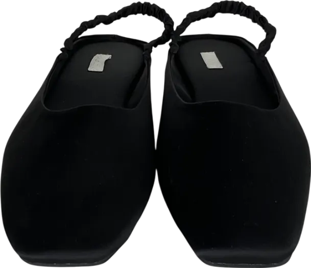 Arket Black Slingback Satin Flats UK 7 EU 40 👠