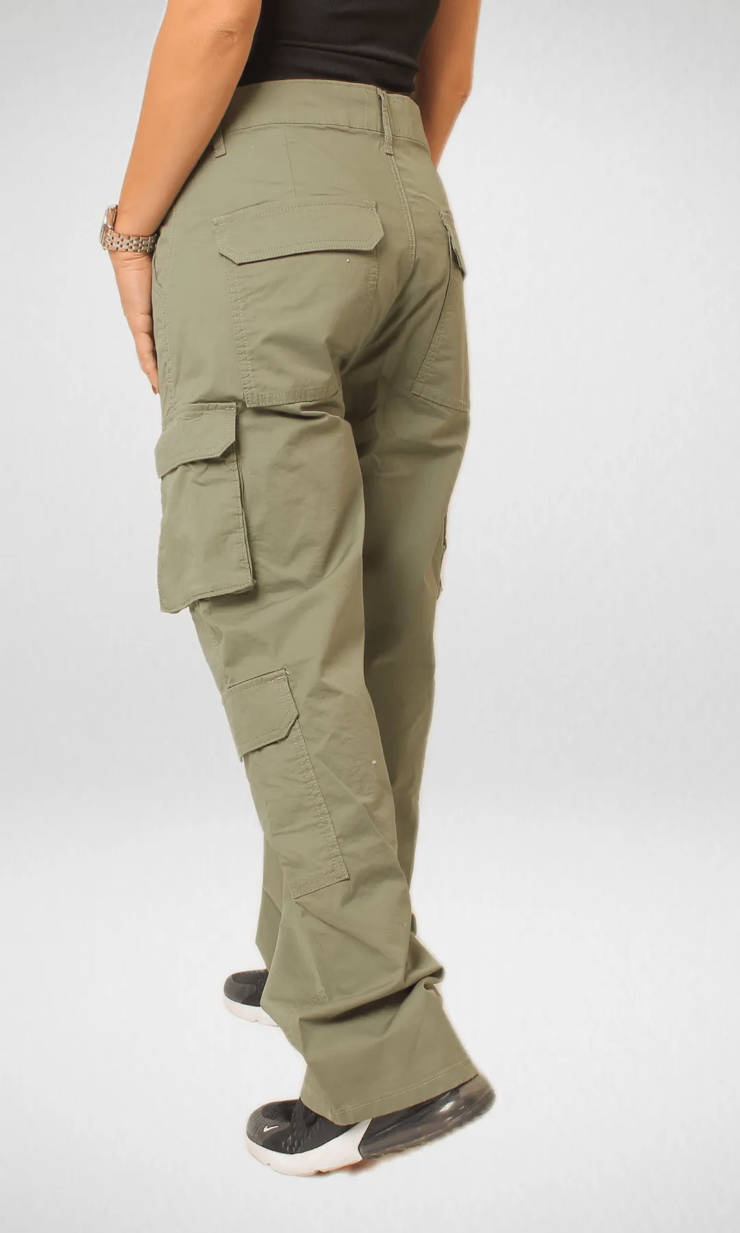 Bershka Cargo Pants 2023 - Olive Green