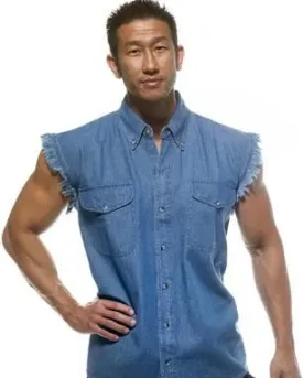 BIKER DENIM SHIRT BLUE
