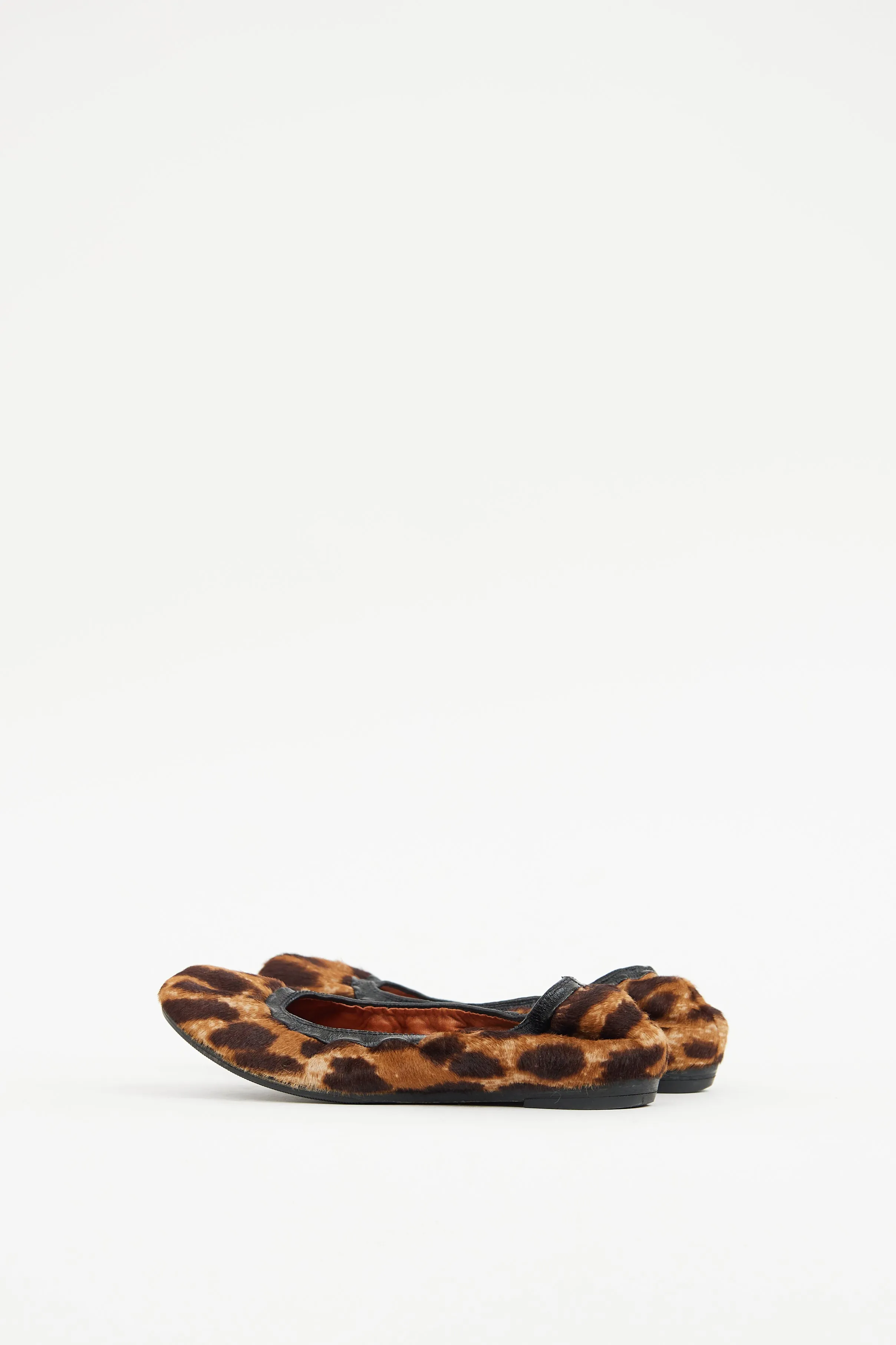 Black & Brown Faux Fur Flat