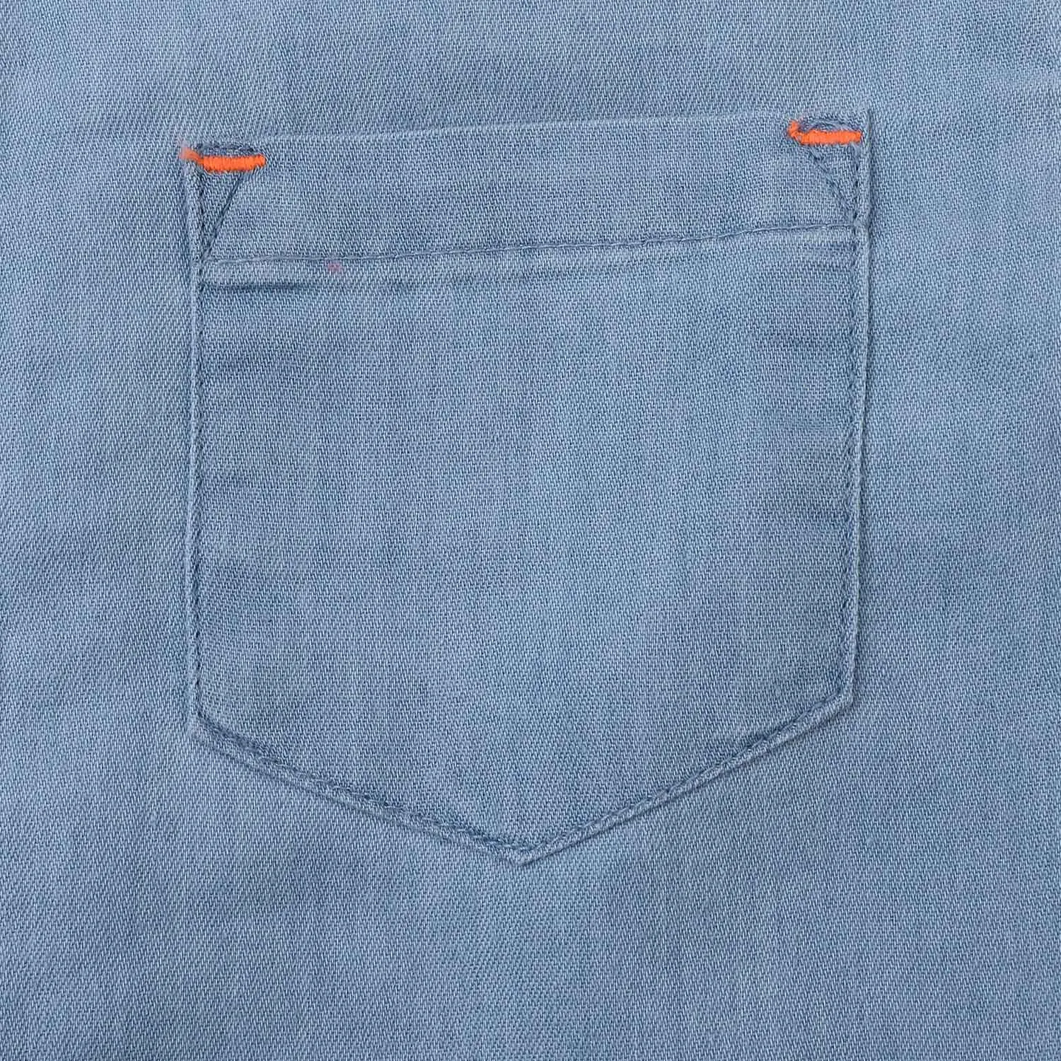 Boys Denim Basic Casual Shirt - Light Blue