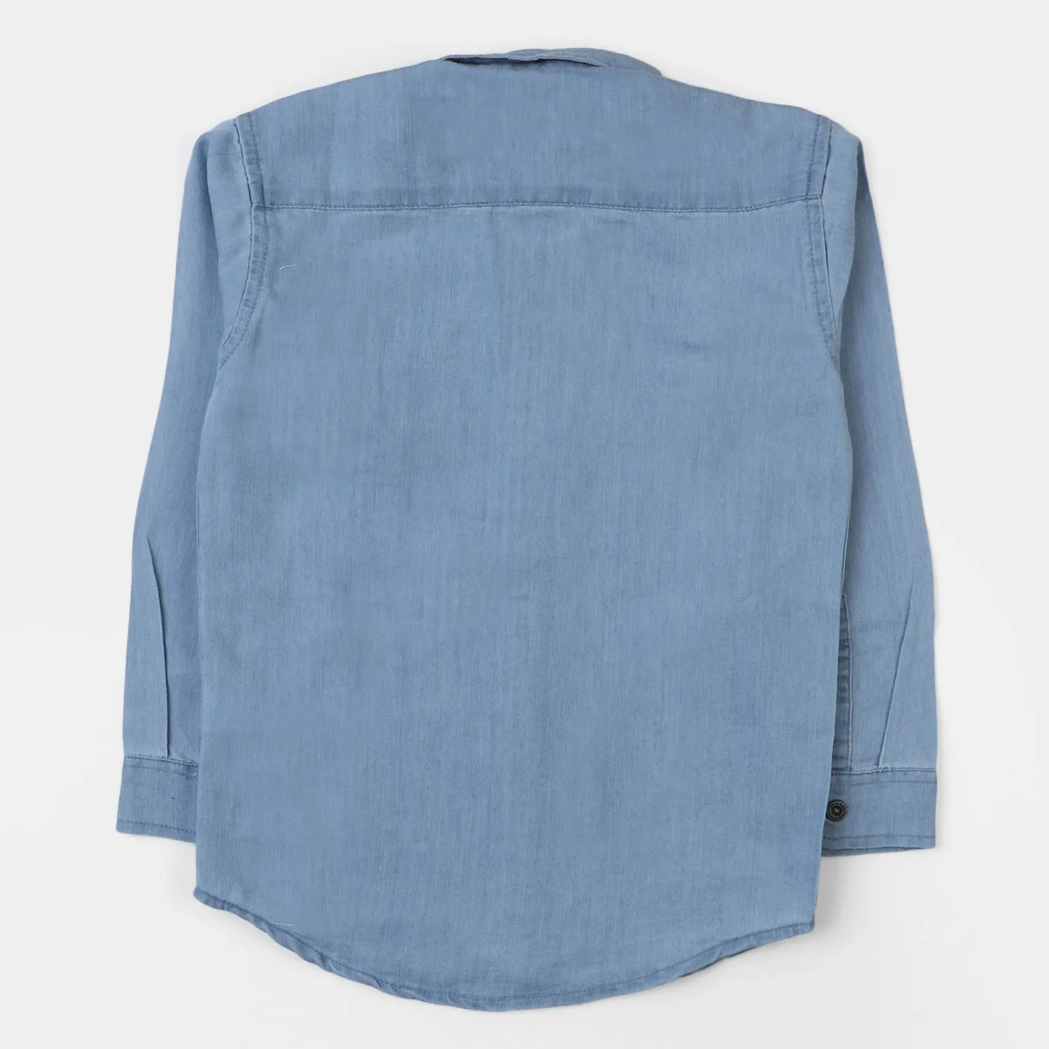 Boys Denim Basic Casual Shirt - Light Blue
