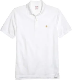 Brooks Brothers Mens Original Fit Mesh Cotton Performance Polo Shirt Bright White
