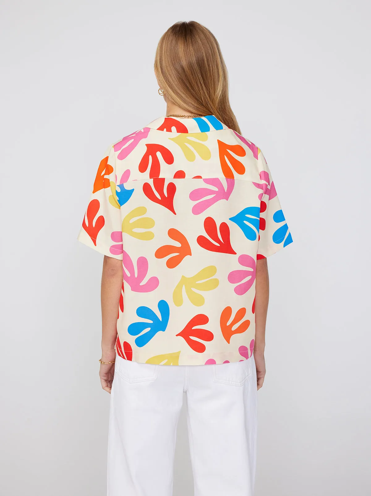 Cammy Multi Leaf Print Top
