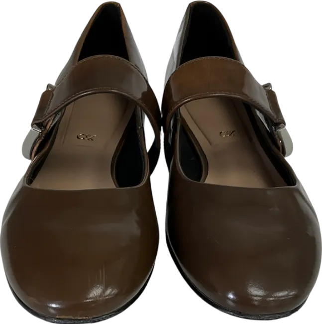 Charles & Keith Brown Gabine Leather Mary Janes UK 4 EU 37 👠
