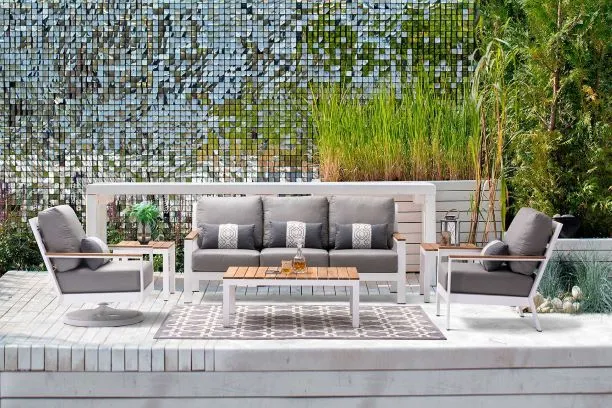 CORONADO 3 PIECE SEATING SET - Sofa, Club Chair and Swivel Rocker- Gray