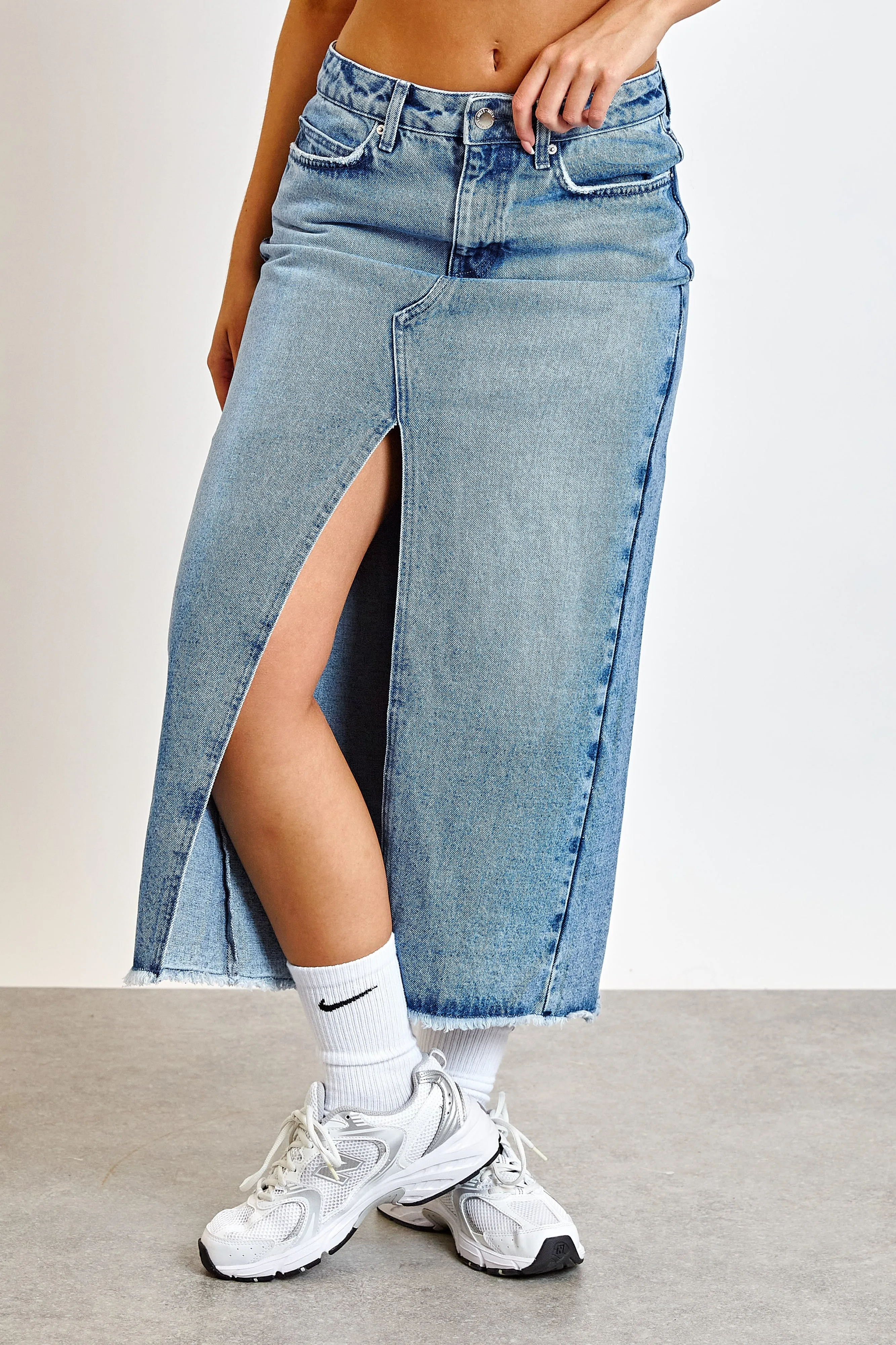 Daisy Street Denim Midi Skirt