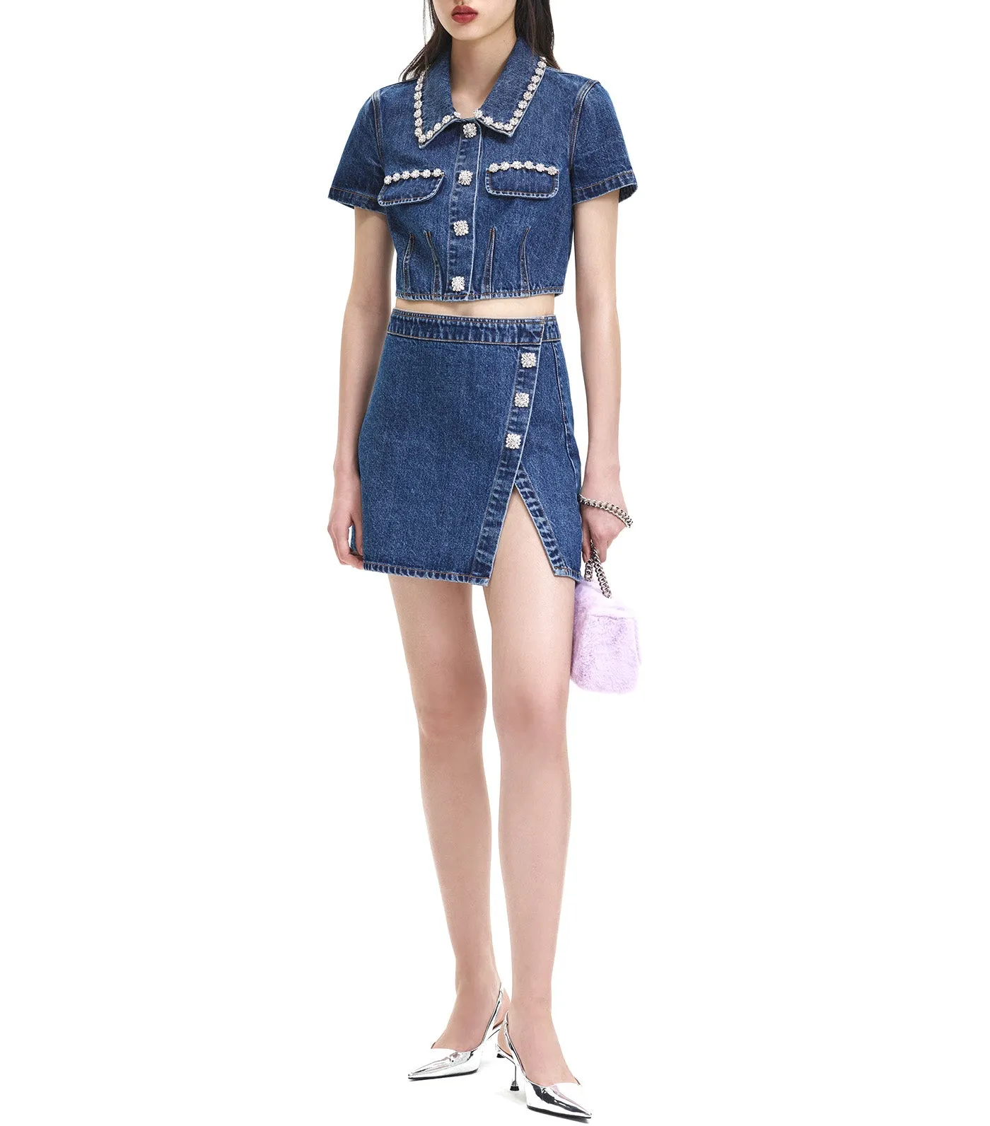 Denim Mini Skirt Blue