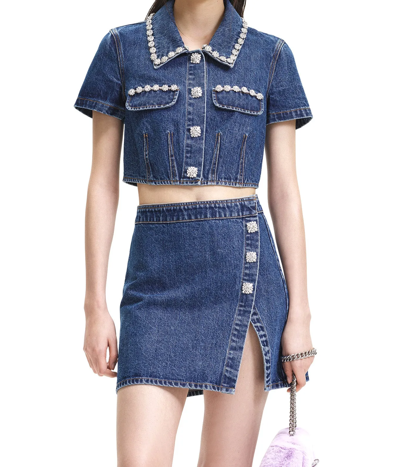 Denim Mini Skirt Blue