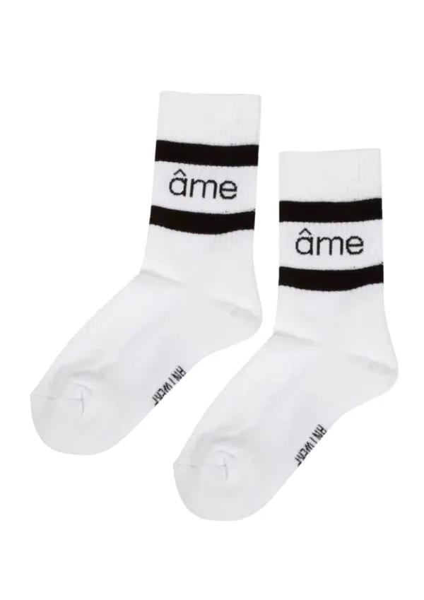 DIEGO SOCKS WITH CONTRASTING LINES | WHITE