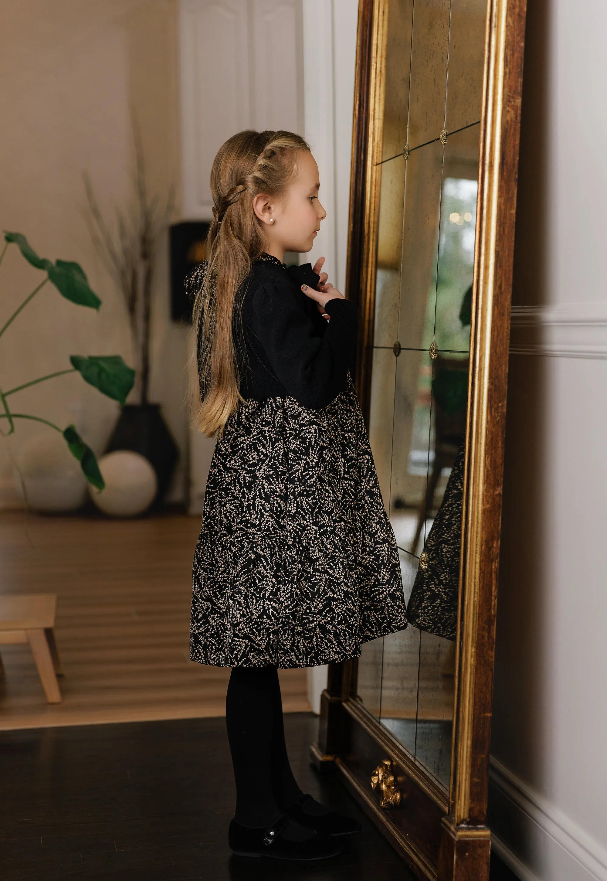 dress blossom floral - black