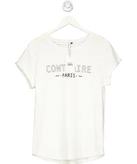 Eleven Loves White Au Contraire Paris 100% Cotton T-shirt UK L