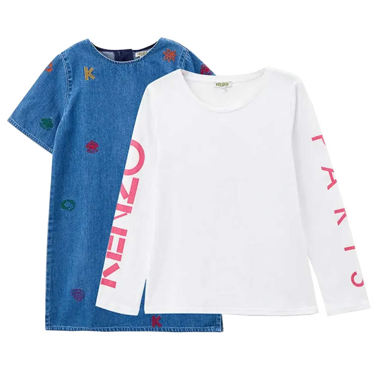 Embroidered 90s Vibes Dress and T-shirt Set