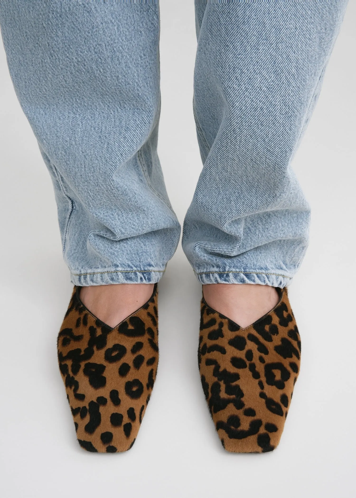 Everyday pony hair flats leopard