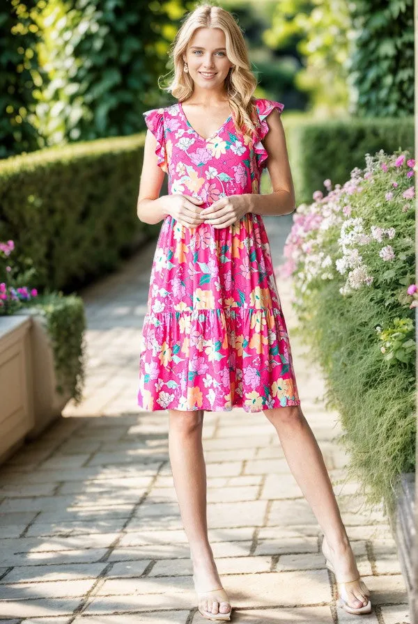 Flirty Floral Tiered Mini Dress