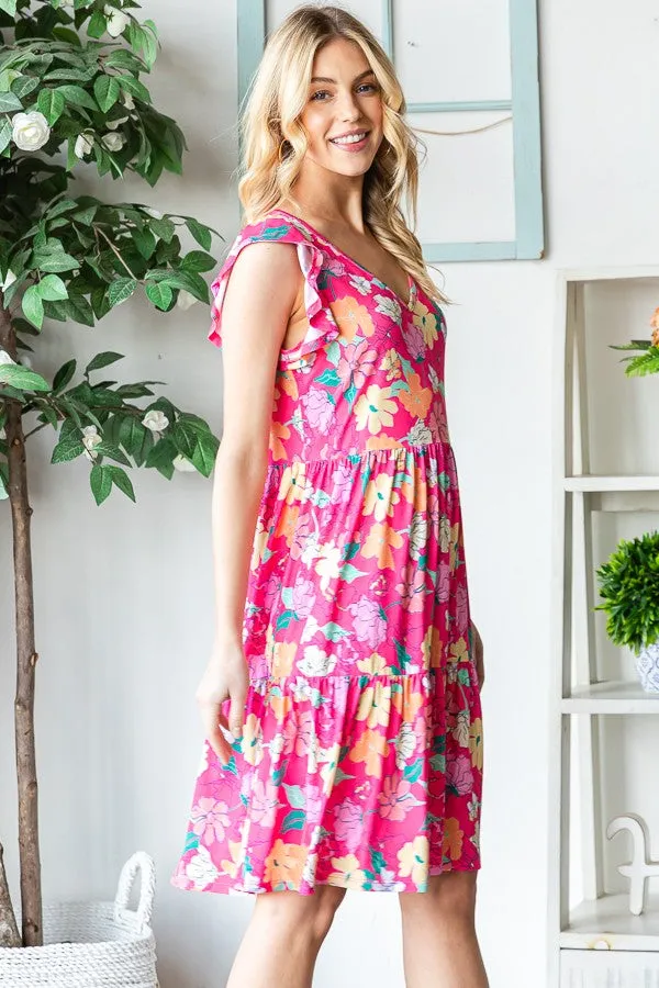 Flirty Floral Tiered Mini Dress