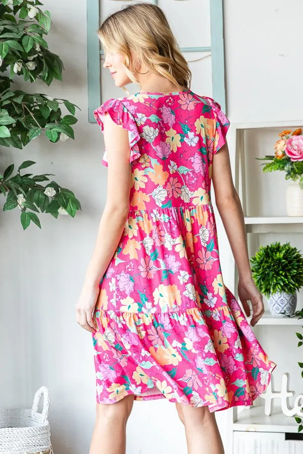 Flirty Floral Tiered Mini Dress