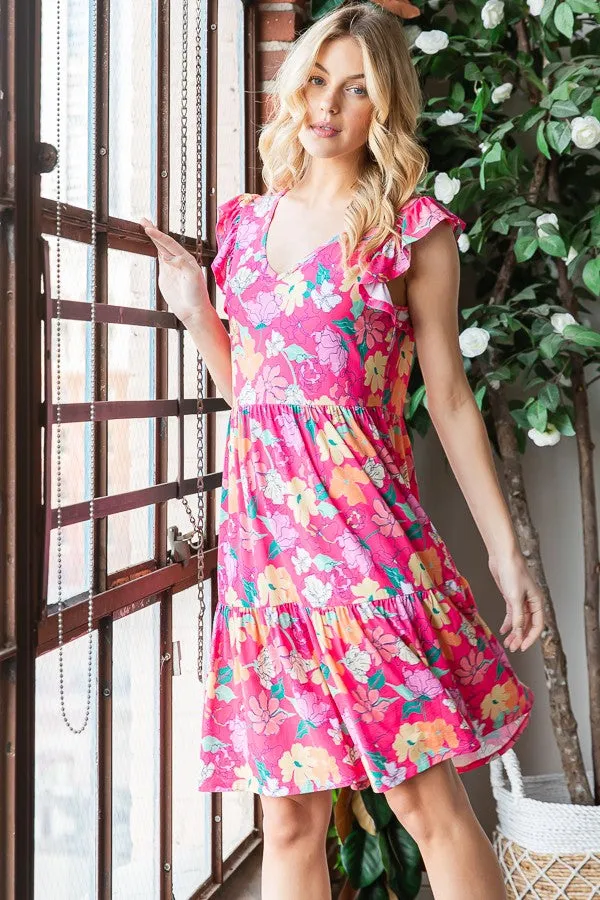 Flirty Floral Tiered Mini Dress