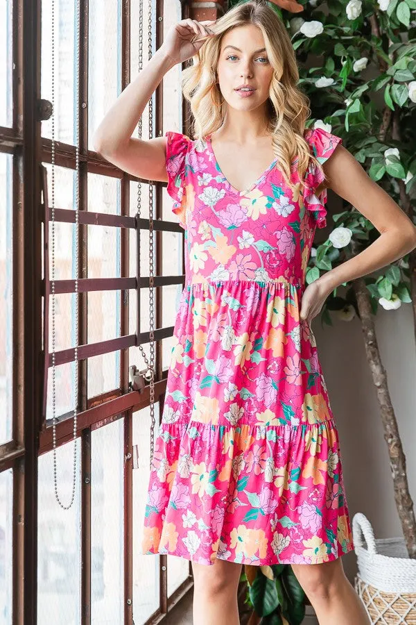 Flirty Floral Tiered Mini Dress