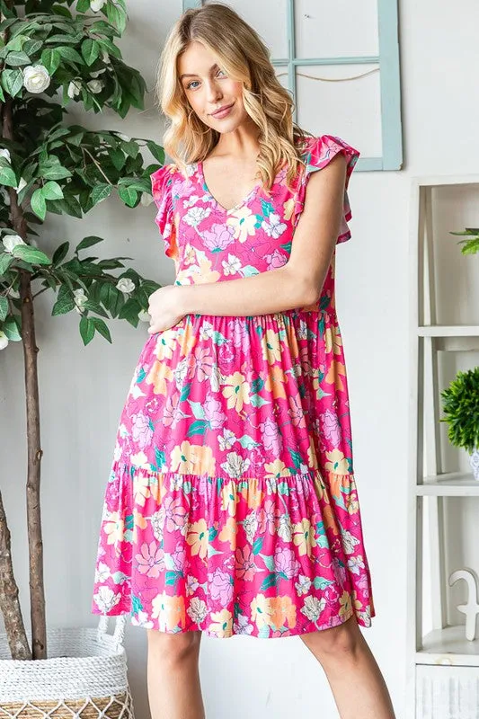 Flirty Floral Tiered Mini Dress