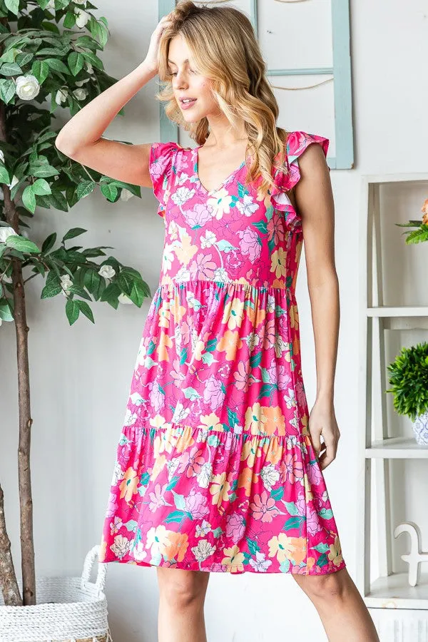 Flirty Floral Tiered Mini Dress