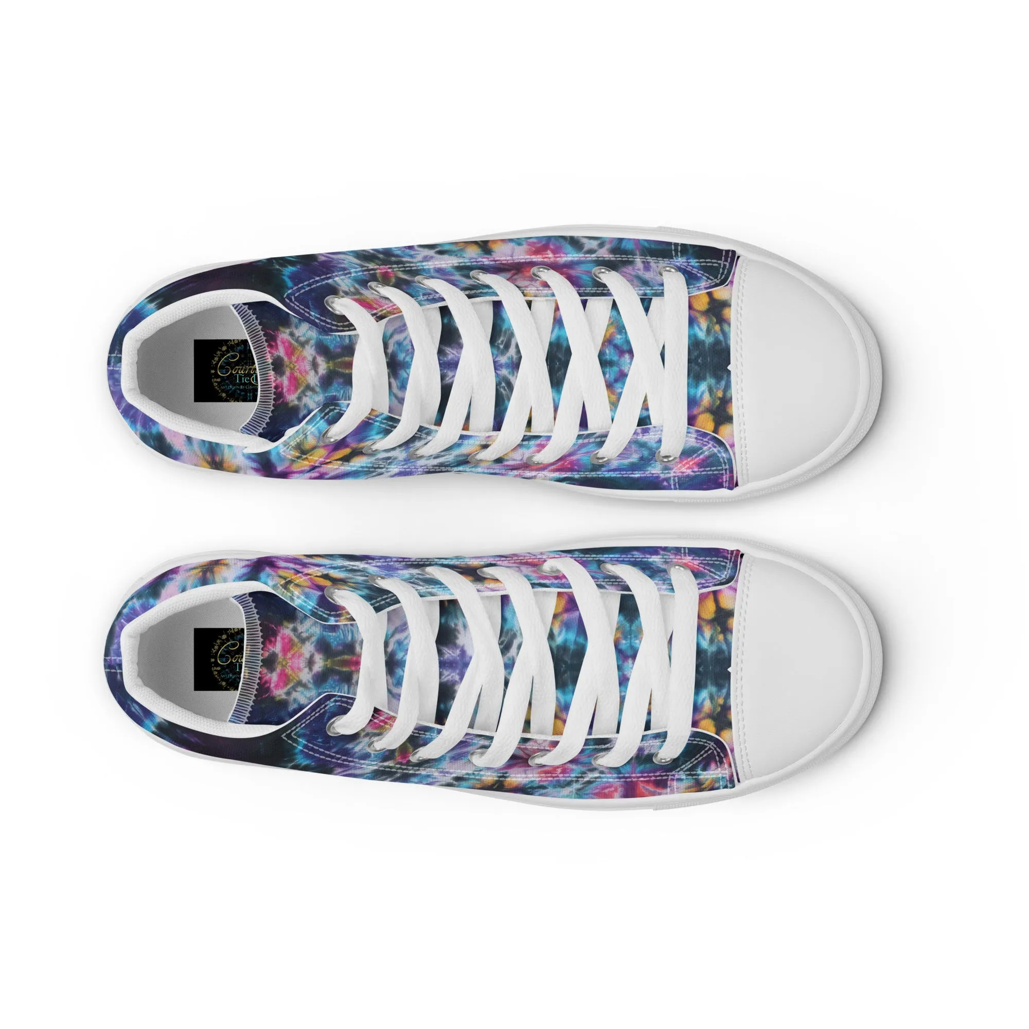 'Flowering Web' Men’s high top canvas shoes