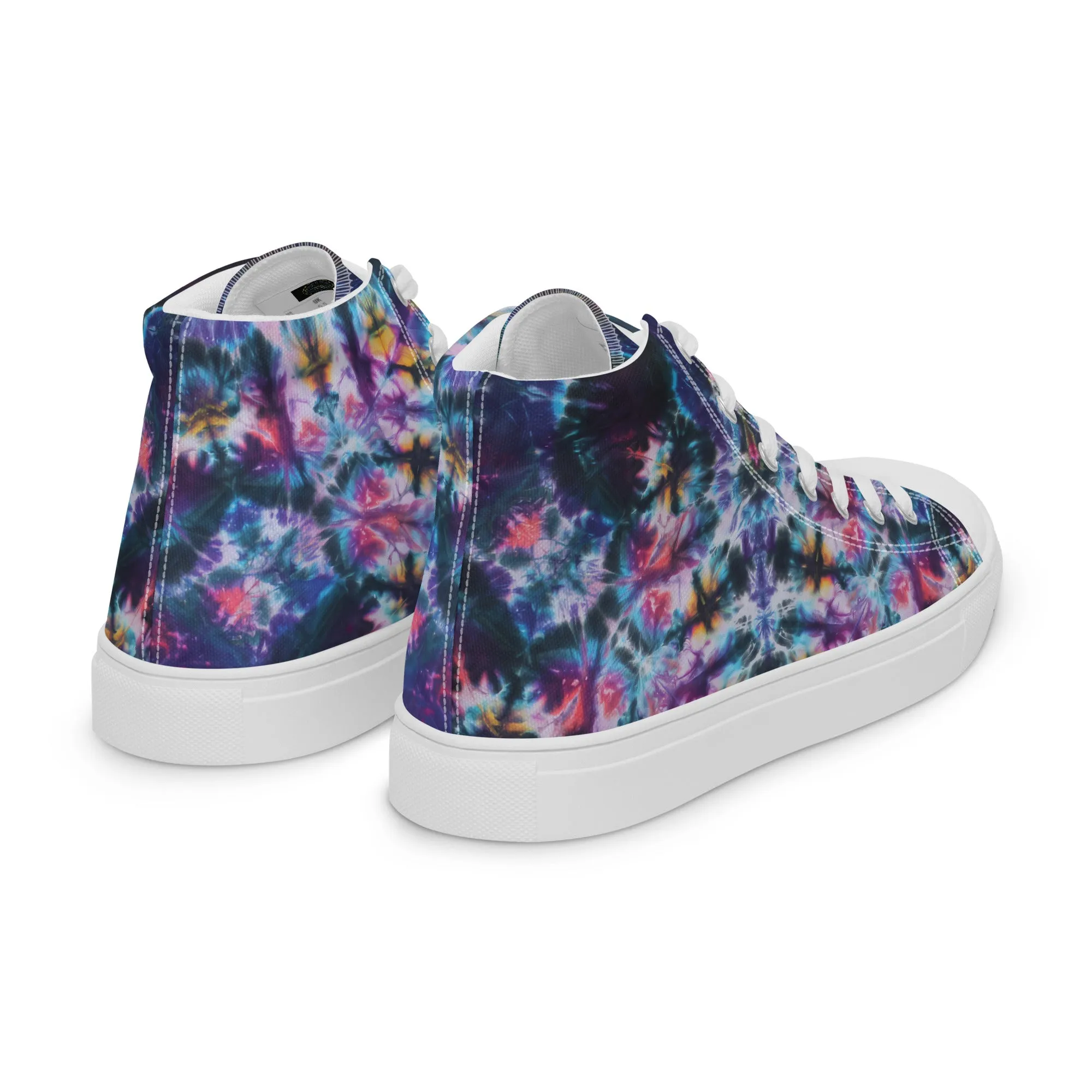 'Flowering Web' Men’s high top canvas shoes