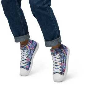 'Flowering Web' Men’s high top canvas shoes