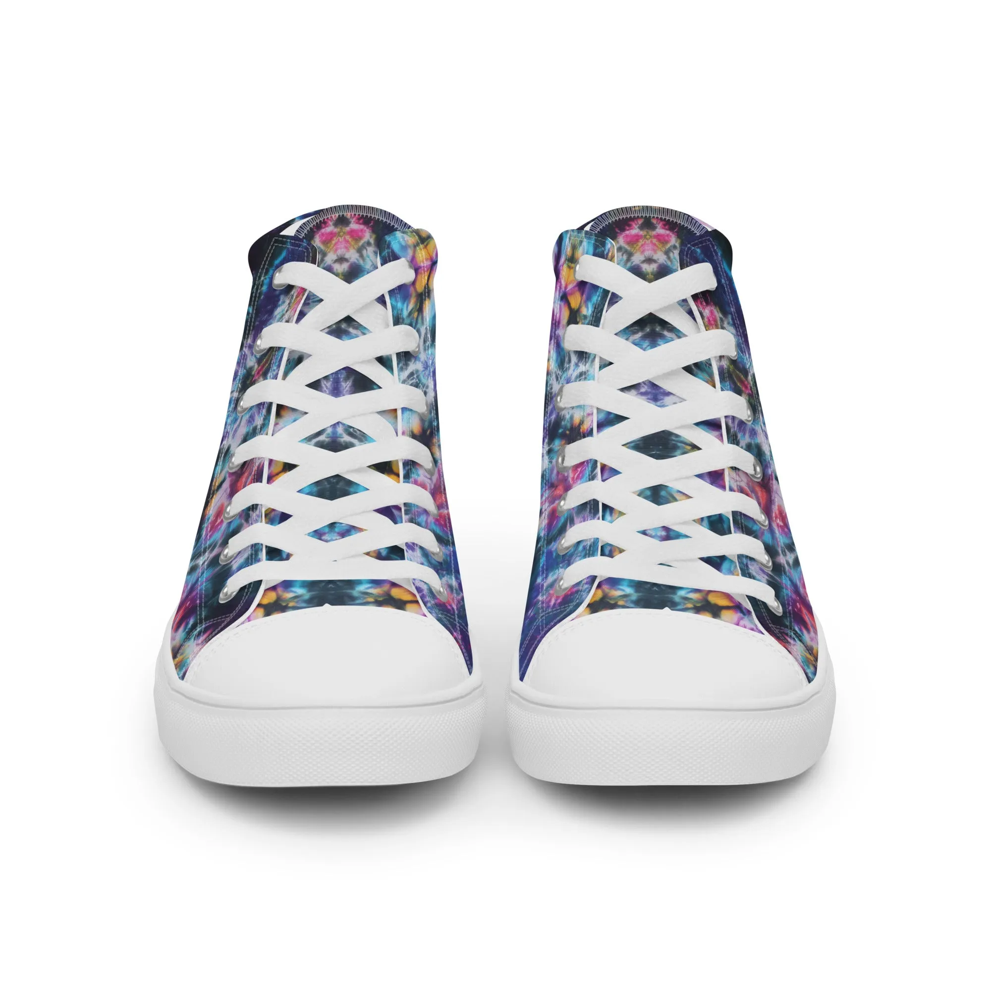 'Flowering Web' Men’s high top canvas shoes