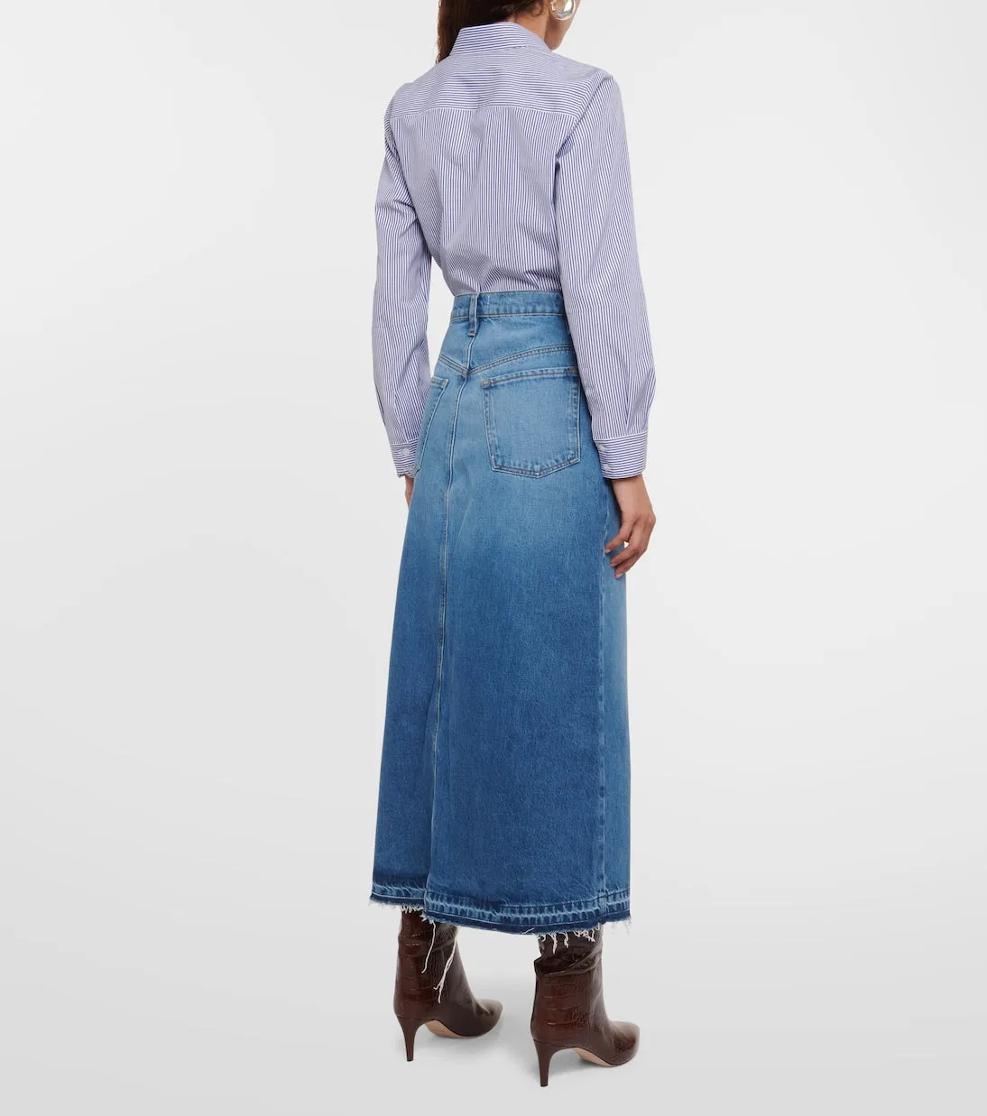 Frame midi denim skirt, blue