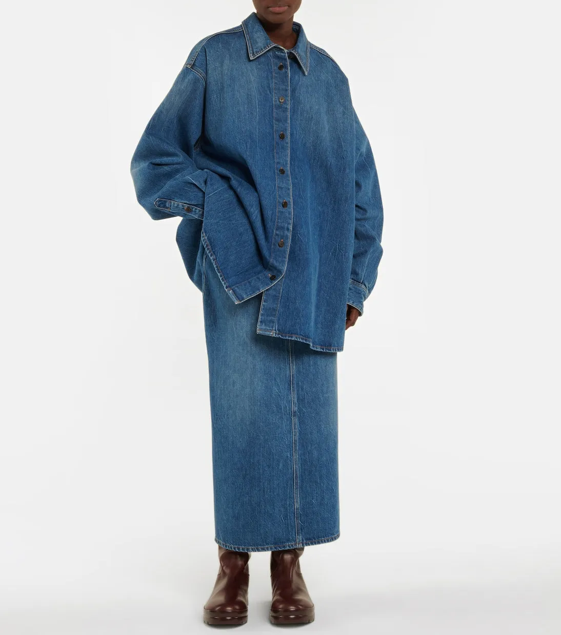 Frannie The Row denim shirt, blue