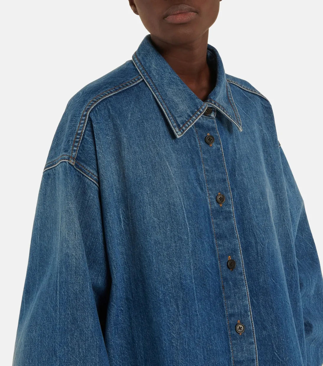 Frannie The Row denim shirt, blue
