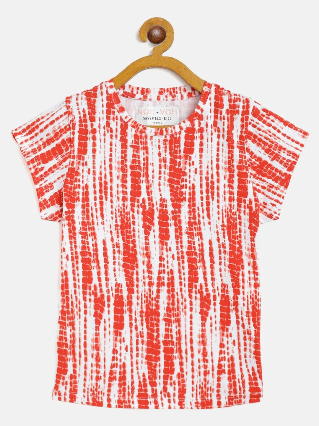Girls Red & White Tie-Dye T-Shirt