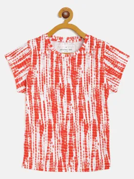 Girls Red & White Tie-Dye T-Shirt