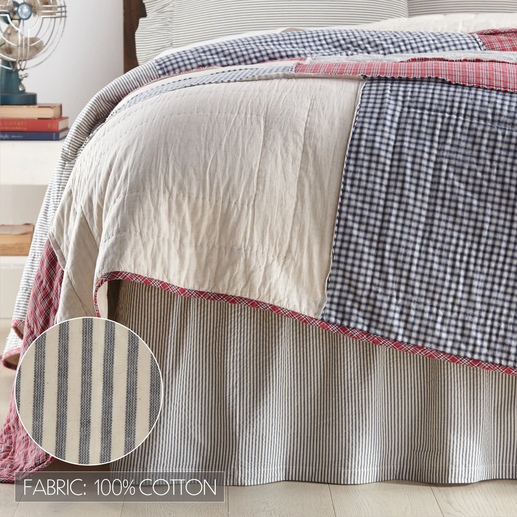 Hatteras Seersucker Ticking Stripe Bed Skirt