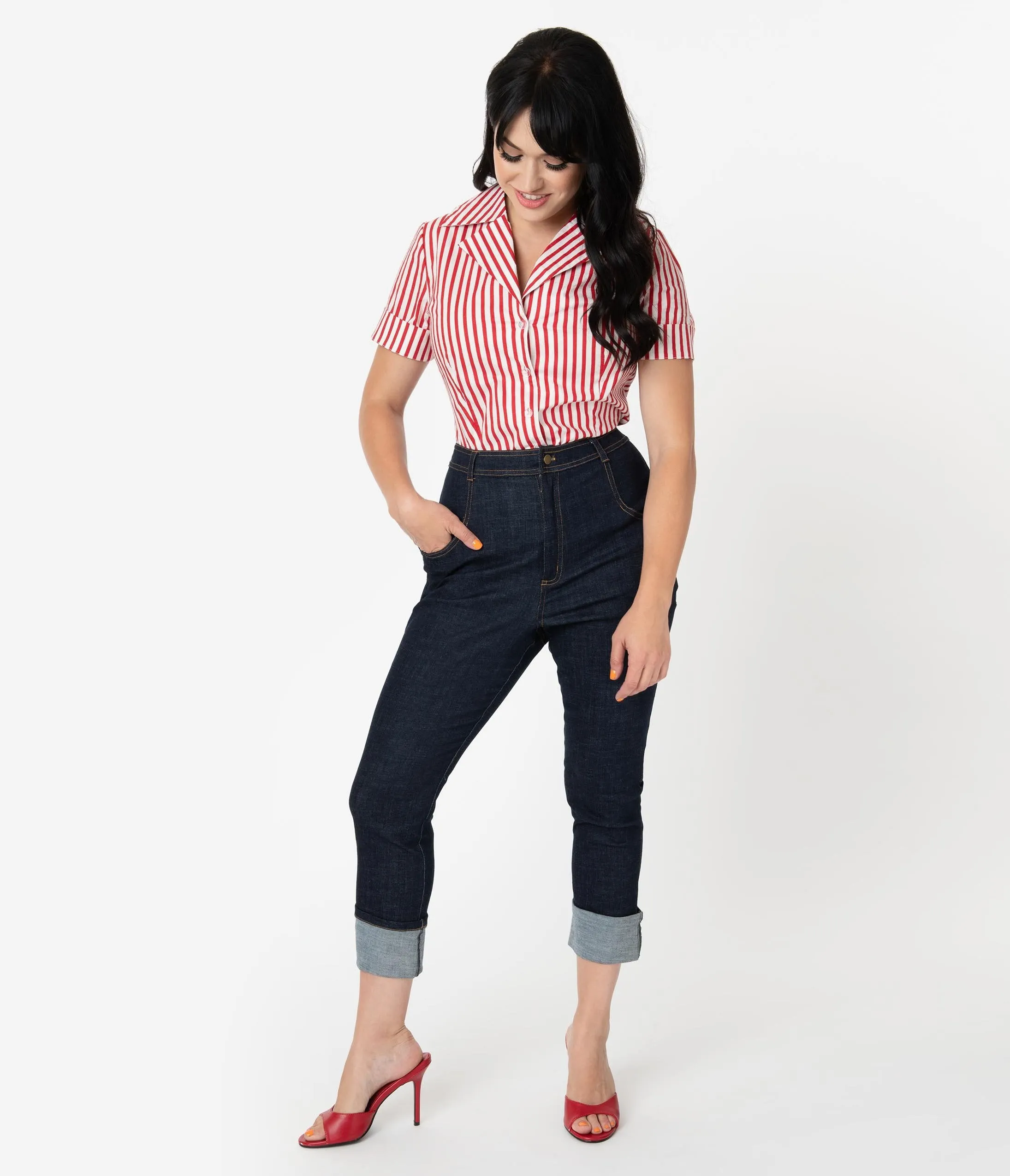 I Love Lucy x Unique Vintage True Blue Little Ricky Jeans