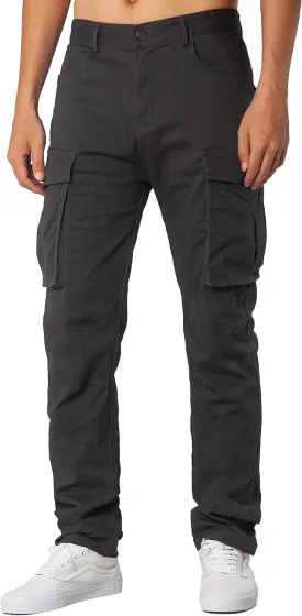 ITALYMORN Black Cargo Pants for Men Slim fit Khaki Work Pants with Pockets