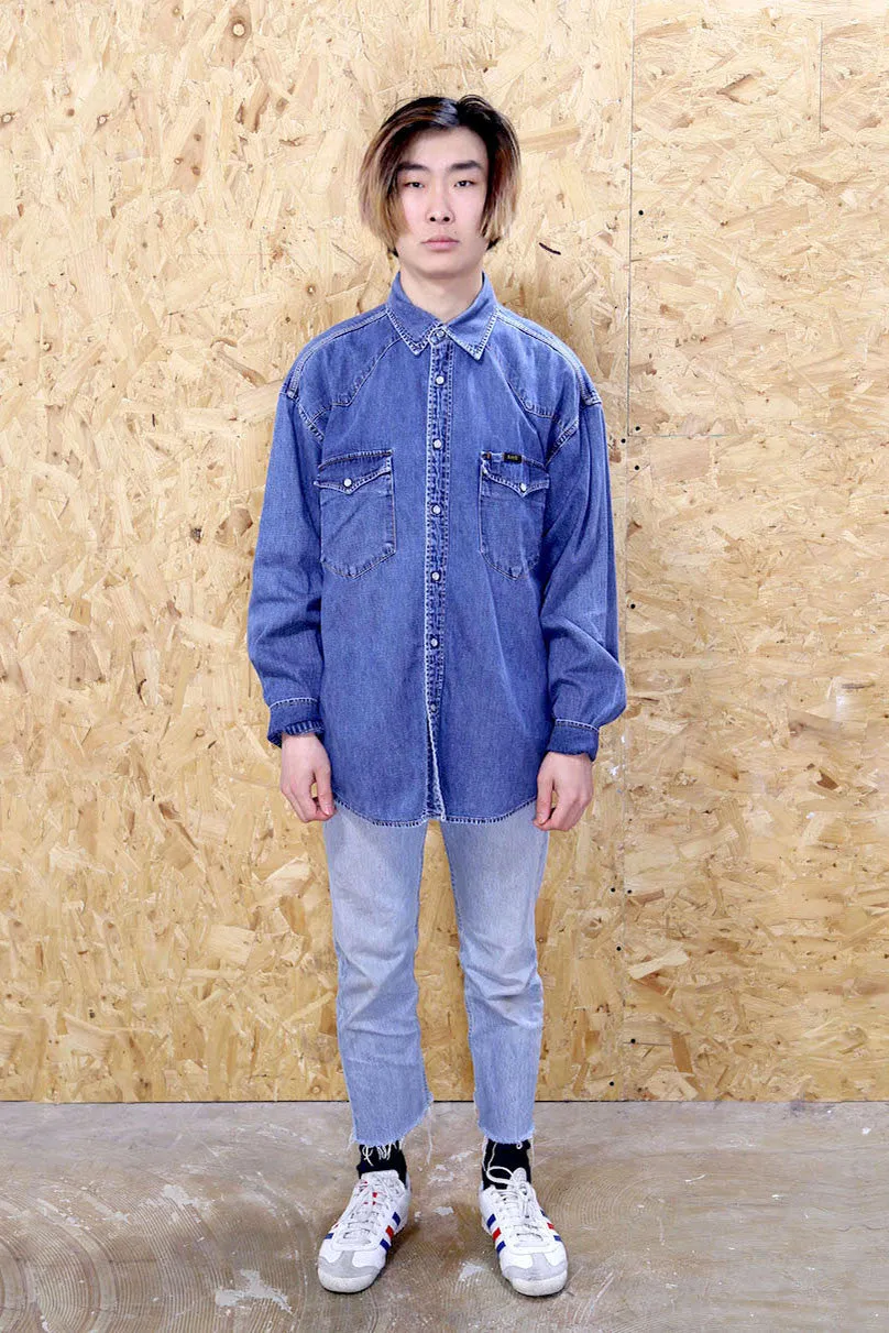 Lee Panelled Blue Denim Shirt