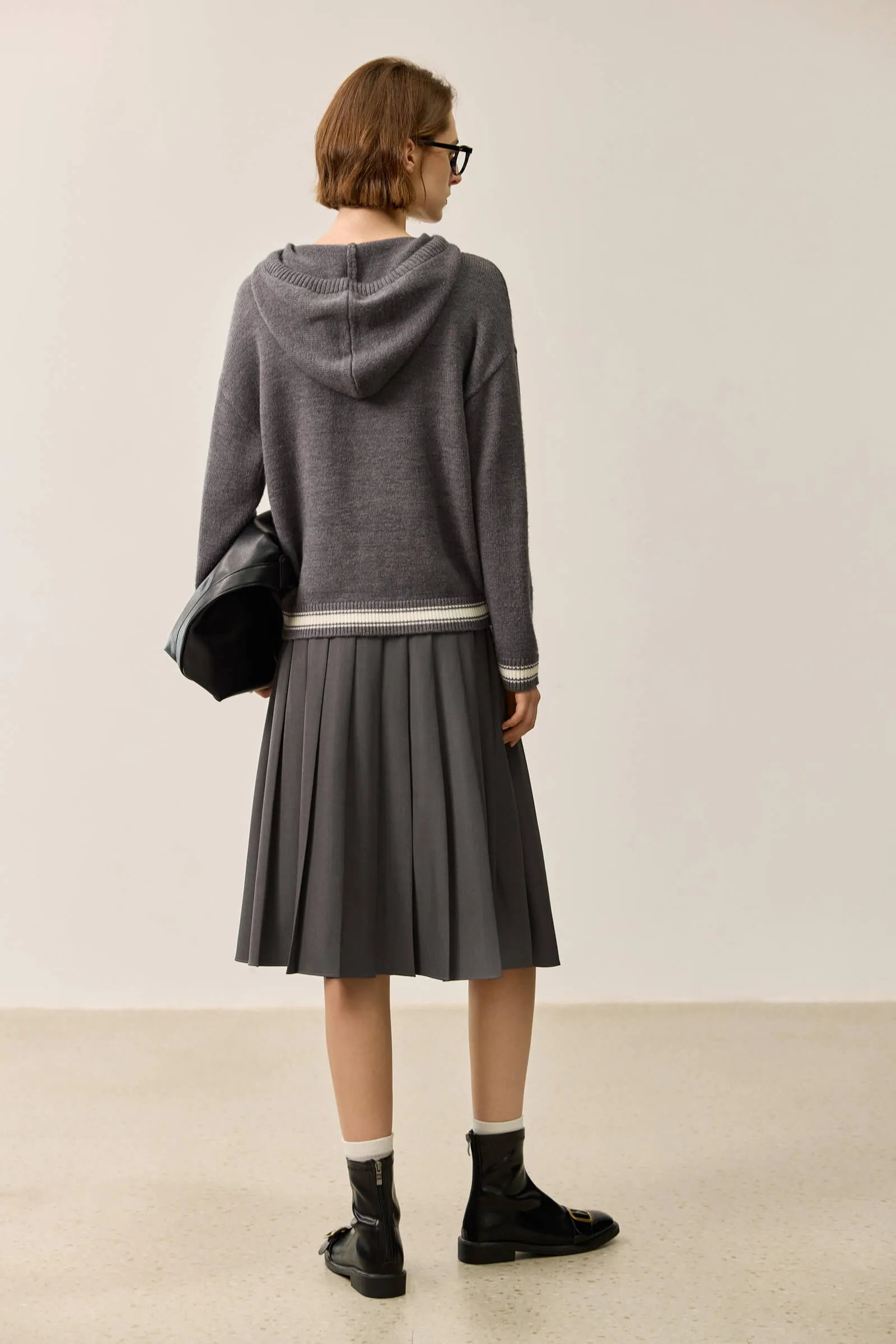 LILY Relaxed Hooded Knit Sweater