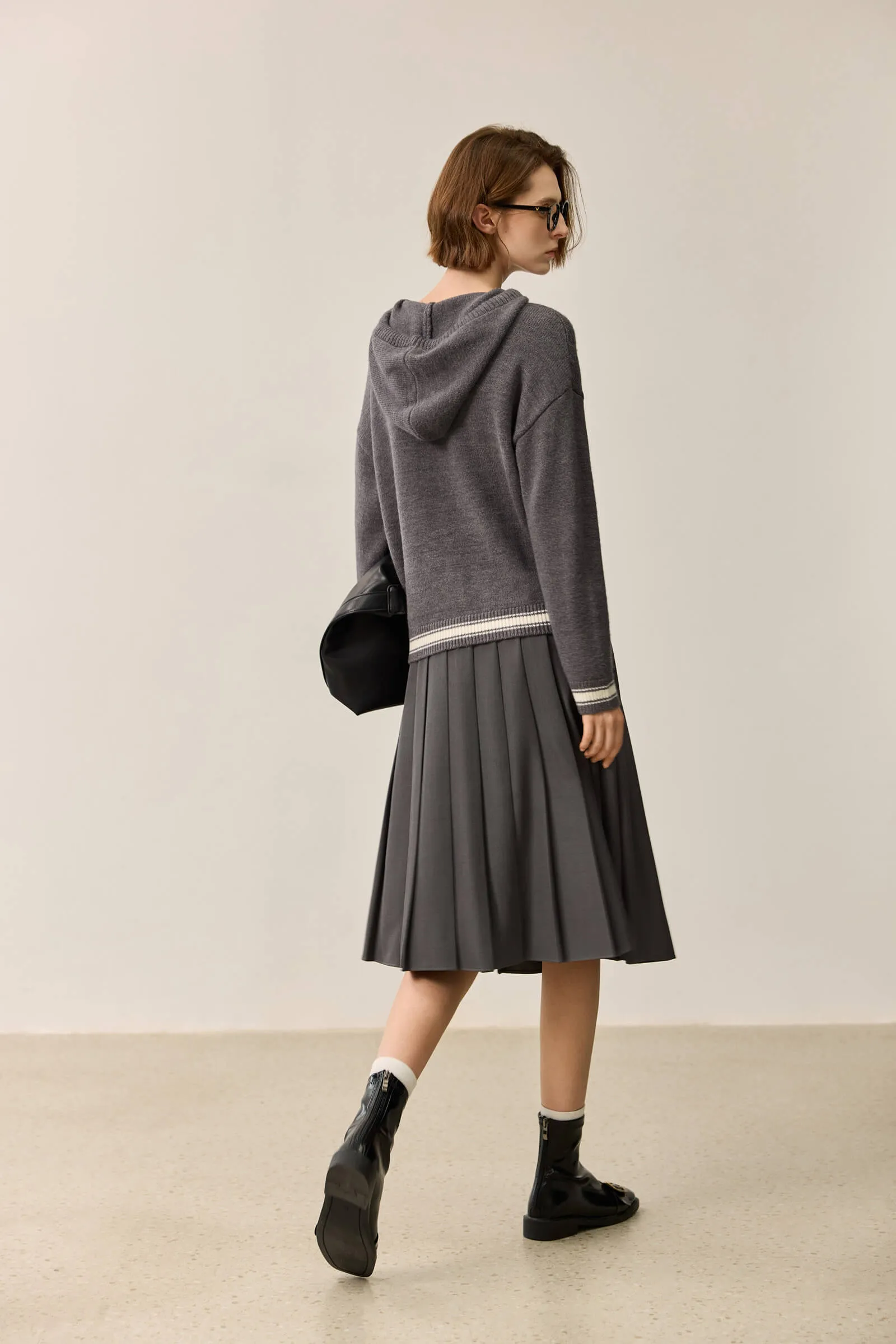 LILY Relaxed Hooded Knit Sweater