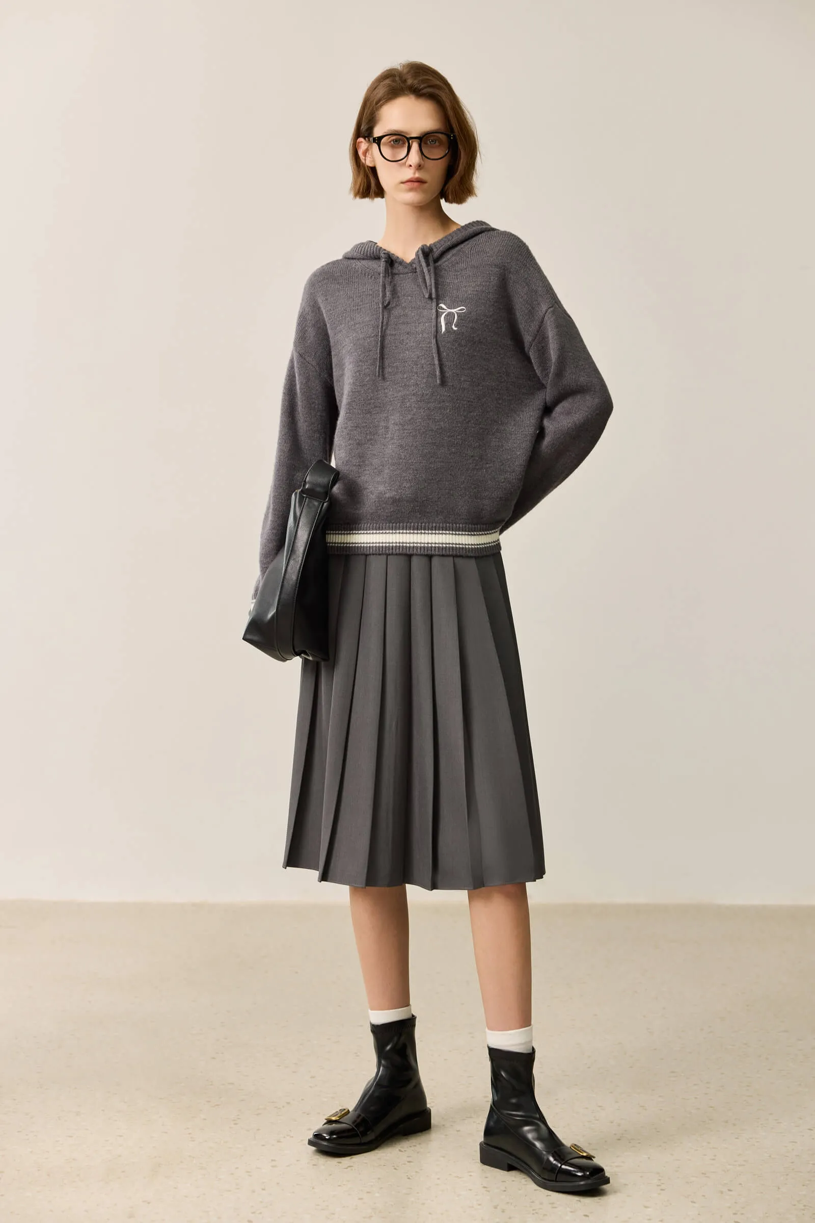 LILY Relaxed Hooded Knit Sweater