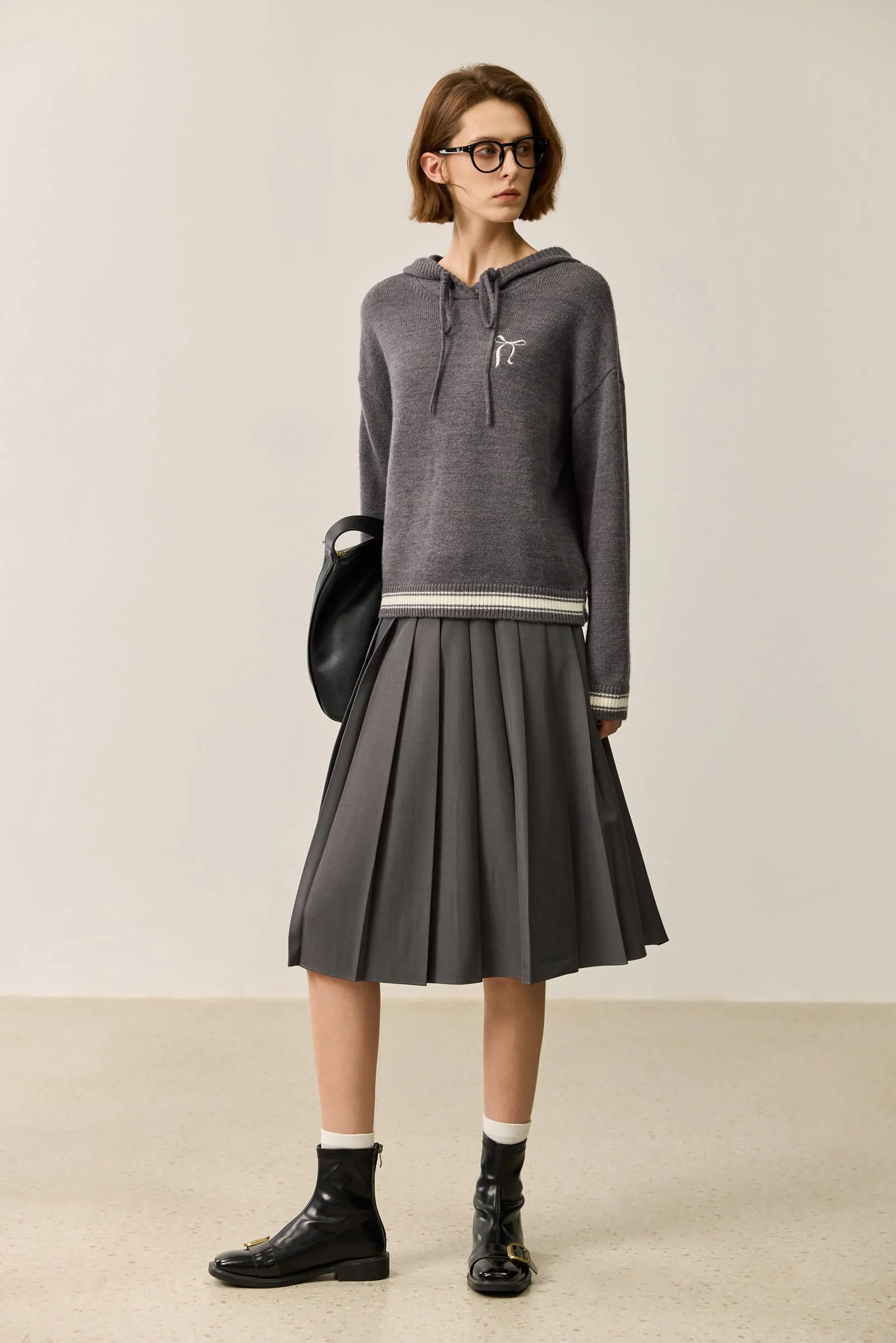 LILY Relaxed Hooded Knit Sweater