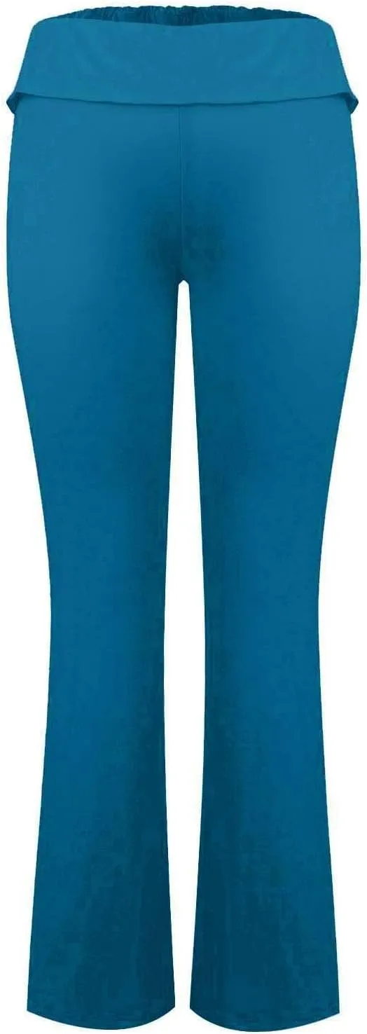 Low Rise Flare Leggings for Women Y2k Flared Fold Over Yoga Pants Bootcut Cotton Leggings Bell Bottom Yoga Sweatpants